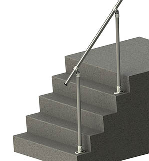 Installed metal handrail on stairs in London